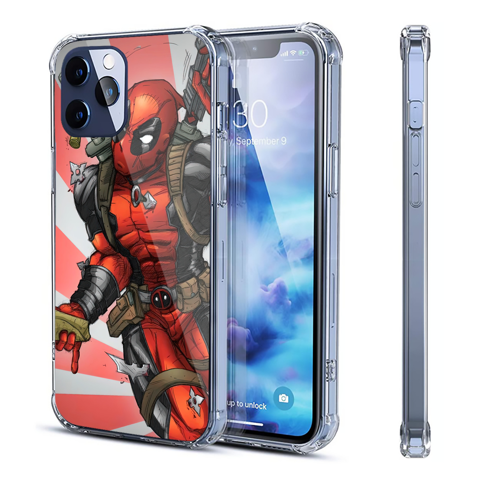 （画像用） Deadpool デッドプール 【iPhone 12シリーズ対応】透明スマホケース（クリアソフトケース）